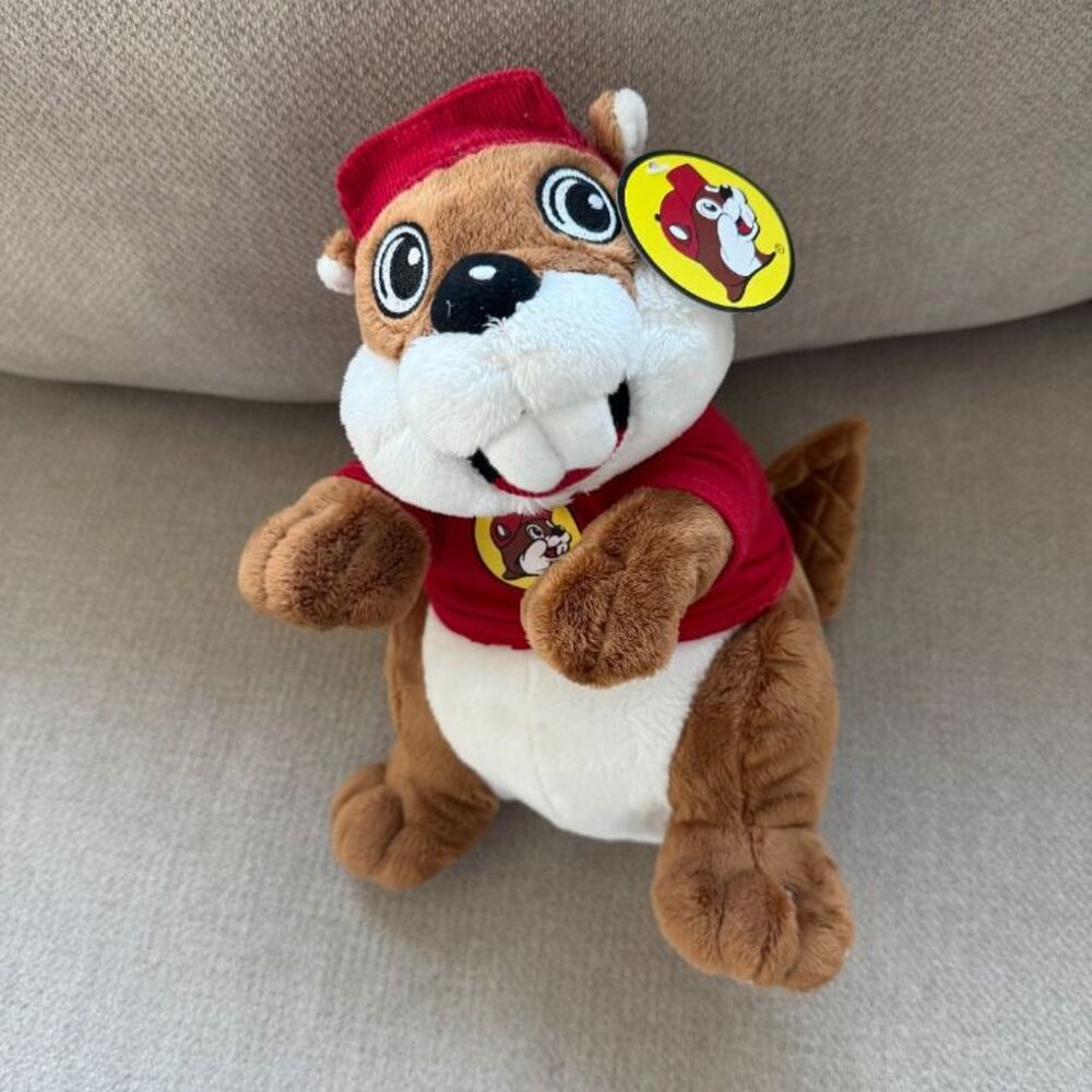 Bucc-ee's Beaver Plush Toy Red Shirt and Hat